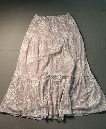 TESINI Pink Spitze Lagen-Maxirock