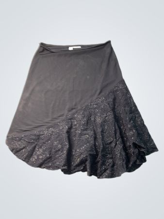 CANDA Damen Rock mit schwarzer Spitzenbesatz