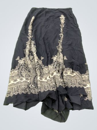 Coldwater Creek schwarzer Rock mit Paisley-Muster