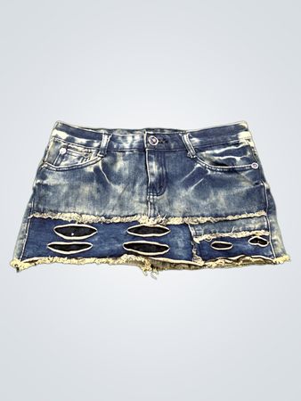 Jeans-Minirock mit Used-Look