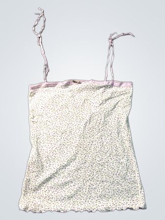 Weißes Blumenmuster-Cami mit lila Besatz