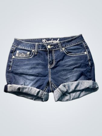 NDWeekend Damen-Jeansshorts mit verzierten Taschen
