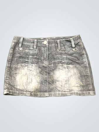 Grau melierter Jeans-Minirock