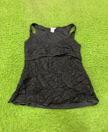 Mimi Maternity schwarzes Spitzen-Top (Tanktop)