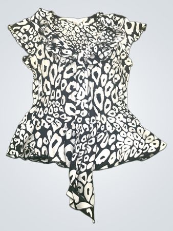 Allison Taylor Bluse mit Leopardenmuster und Rüschen