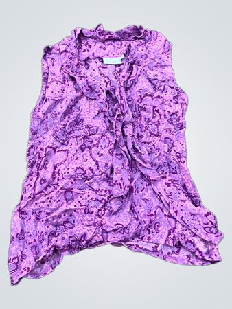 REFLEX Damen ärmelloses Oberteil mit Rüschen vorne und Paisley-Muster