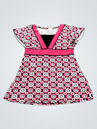 Mädchen Kleid mit rosa Kreismuster