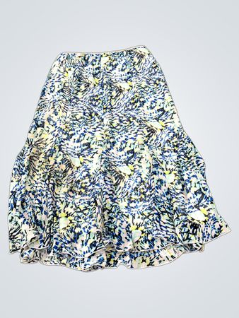 ELEMENTZ Damen Midi-Rock mit abstraktem Muster und Stufenoptik