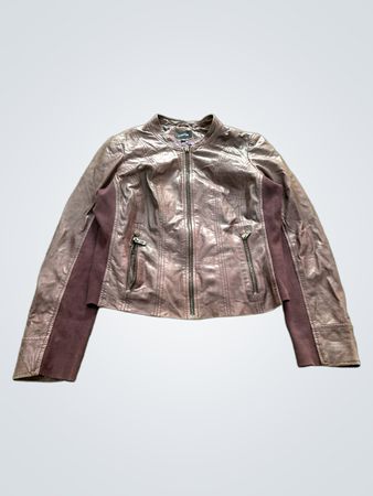 Comma, chaqueta de cuero marrón para mujer talla 42