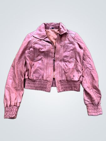 Veste aviateur en cuir marron