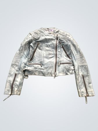 Jean Paul Berlin Blue Leather Biker Jacket