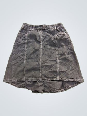 Phildar Black Denim Skirt with Pleats and Studs