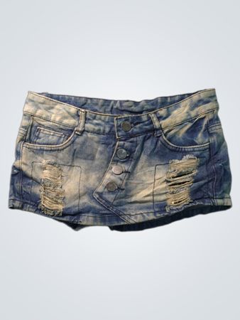 LCM Distressed Denim Skirt