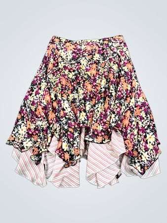 Nine West Separates Blumenmuster Asymmetrischer Midi-Rock