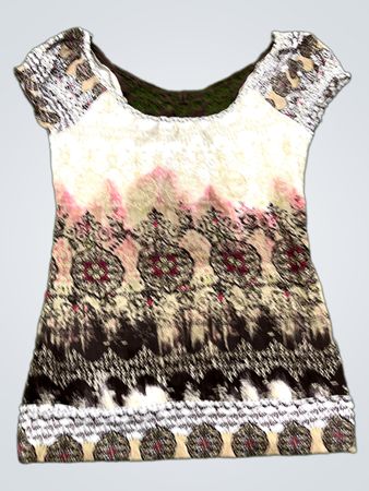 Women's Short Sleeve Top with Crochet Detail