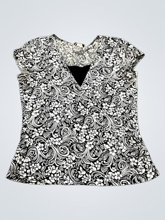 Carducci Schwarz-Weißes Oberteil mit Blumenmuster
