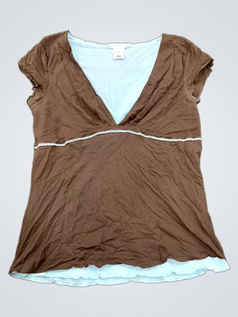 Old Navy Women's Brown V-Neck T-Shirt