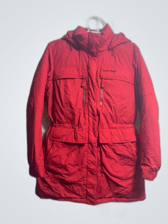 Montbell Red Hooded Puffer Jacket