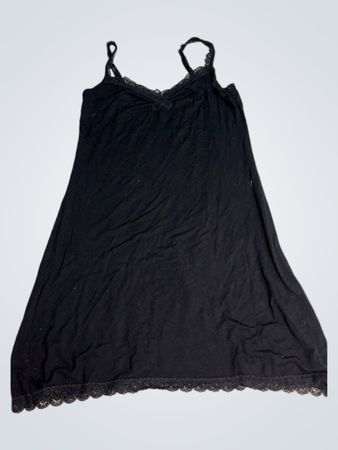 Etam Black Lace Trim Cami Slip Dress
