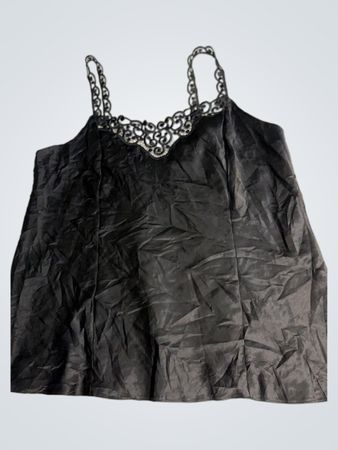 Schwarzes Spitzenbesatz-Cami