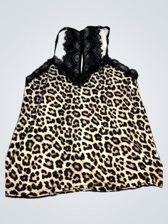 Leopardenmuster Spitzenbesatz Camisole