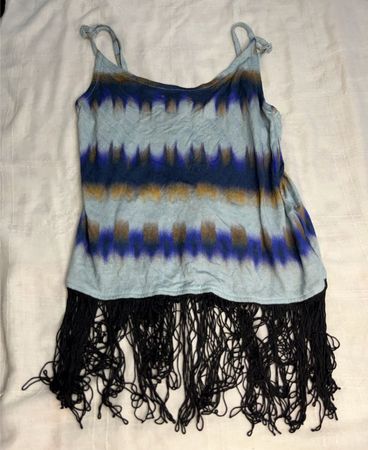 SEVEN SISTERS Tie-Dye Fransen Tanktop