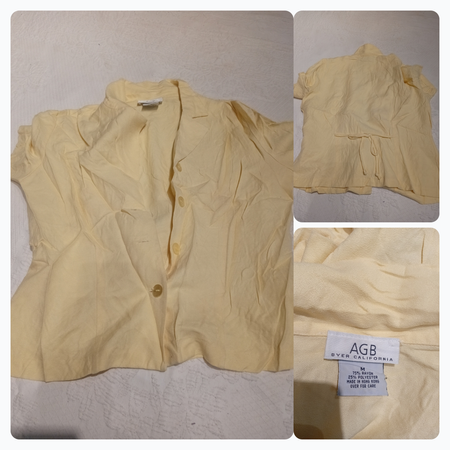 AGB California Yellow Button-Down Short Sleeve Blazer