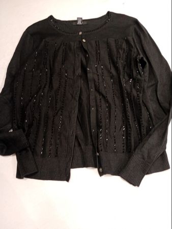 Alfani Petite Black Beaded Cardigan