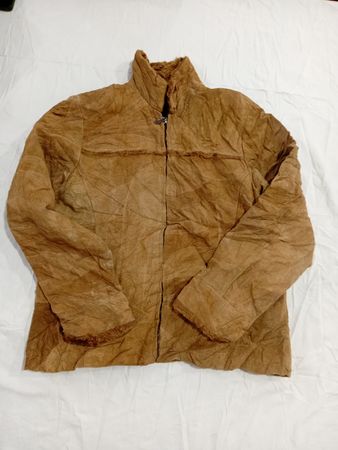 Veste en cuir marron
