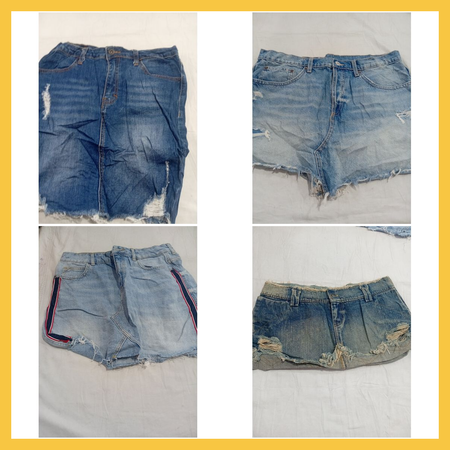 Zara & Unbranded Denim Shorts Bundle - 7 Piece Jean & Cargo Mix