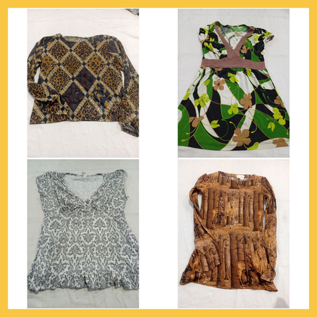 Blouse Bundle 9 Pc Women's Printed & Lace Tops