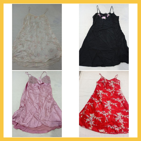 Ensemble de Robes Slip 7 pièces Robes de Mode Femmes Non Marquées Lot en Dentelle Florale en Satin