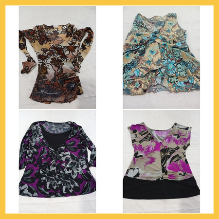 Caché Cato Briggs NY Charlotte Russe Blouse Bundle 7 Pc Printed Lace Peasant Tops