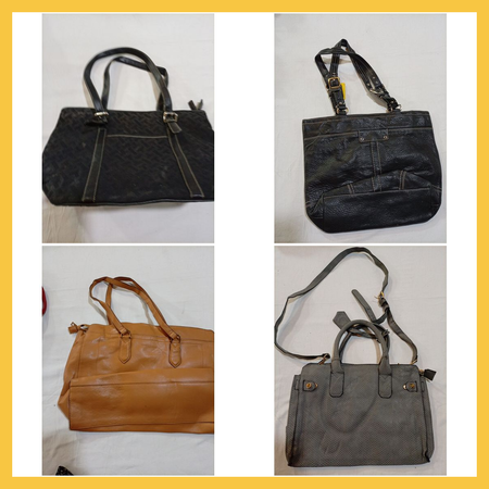 Ledertasche Handtaschenbundle 7 Stück Schwarz Braun Grau Mischpaket