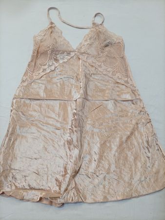 Avid Love Nude Satin Slip Dress