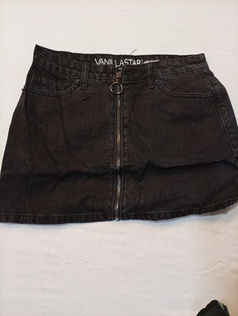 Schwarzer Jeans-Minirock