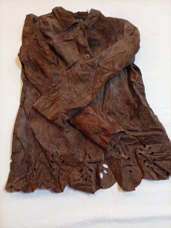 Braune gewischte Lederjacke