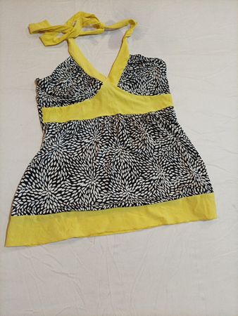 Mandee Women's Black and White Floral Halter Neck Dress