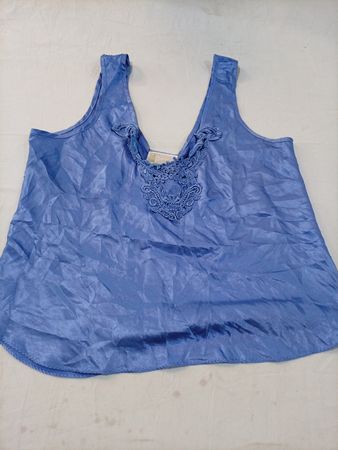 Blue Satin Tank Top