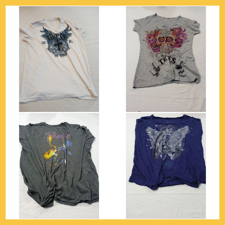 GUESS & More Top Brands Graphic Tee Bundle Lot 10 T-Shirts