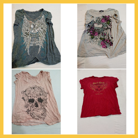 Sturgis, Bershka & More Printed Tee Bundle - 10 Graphic T-Shirts