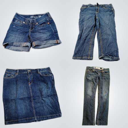 Denim Bundle: Chaps, Silver Jeans & More - 9 Piece Mix Denim Jackets, Jeans & Shorts