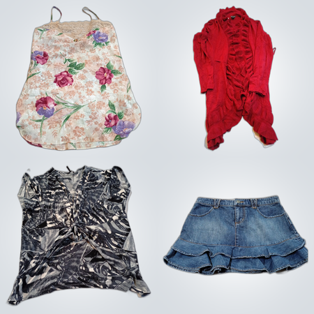 Designer & Vintage Lingerie Bundle: 22 Pc Slip Dress, Skirt & Top Mix from Frederick's, Wet Seal & More