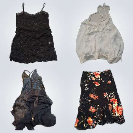 Designer & Brand Name Lingerie Bundle of 22 Lace, Satin & Floral Tops, Dresses & Skirts