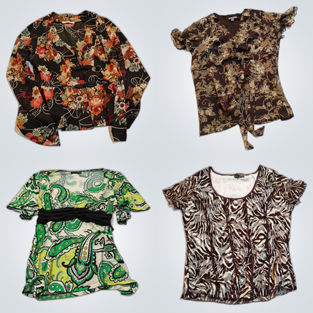 Vintage Blusen-Bundle: Forever 21, Bebe, Apt. 9 & mehr bedruckte Oberteile