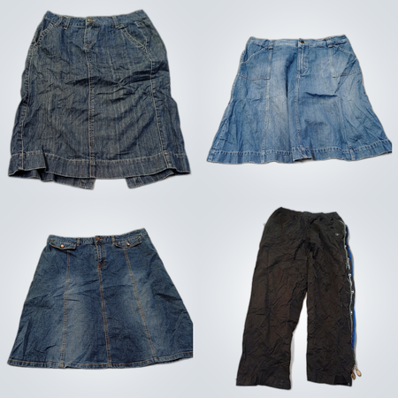 Gently Used Denim & Midi Skirt Bundle - KIKT, Gap, Champion & More