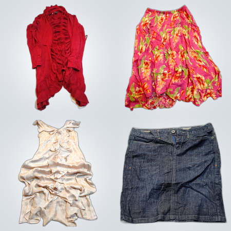 Fashion Bundle: 12 Pc Mix of Designer & Trendy Tops, Dresses, Skirts & Sweaters from Notations, Converse, DKNY & More