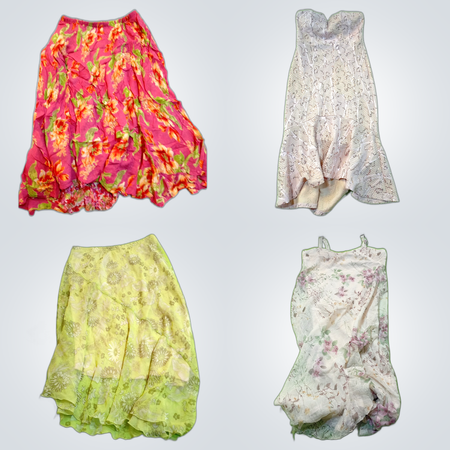 Designer Floral Dresses & Skirts Bundle - Oscar de la Renta, Chadwicks & More