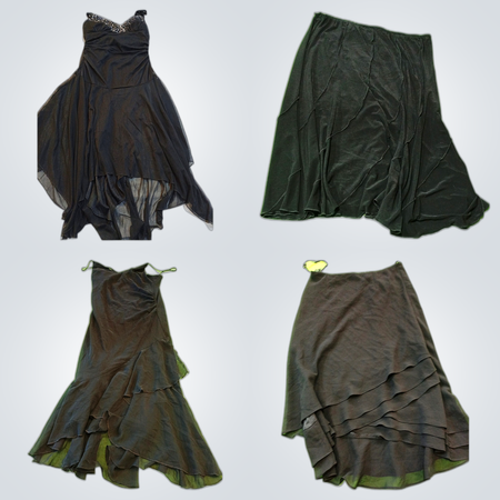 Schwarze Rüschende Midi-Röcke