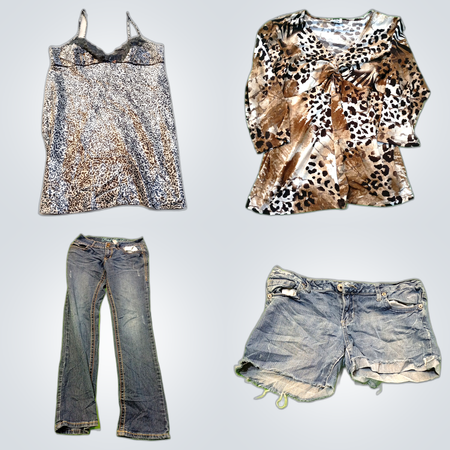 Fashionable Women's Clothing Bundle - 11 Pc Mix Printed Tops, Denim & Coats from CATO, Dressbarn & More